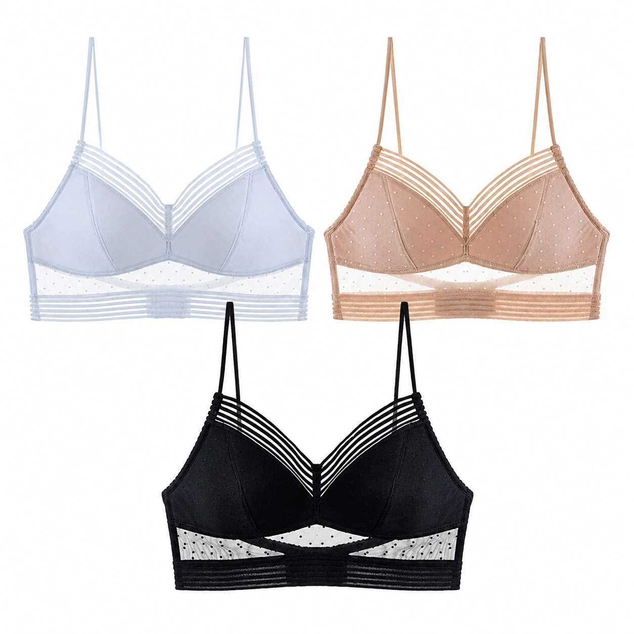 Women's Bra Lace V Neck Wireless Thin Strap | Bralette