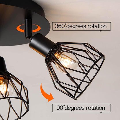 Industrial Adjustable Black Spotlight Ceiling Light | Vintage Functionality