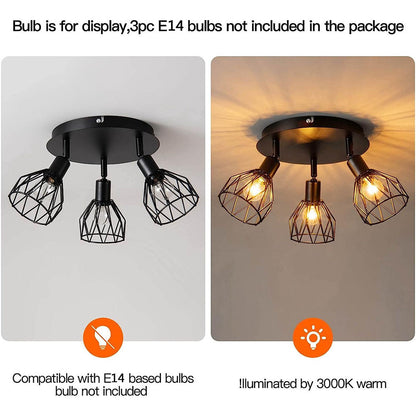 Industrial Adjustable Black Spotlight Ceiling Light | Vintage Functionality