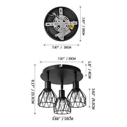 Industrial Adjustable Black Spotlight Ceiling Light | Vintage Functionality