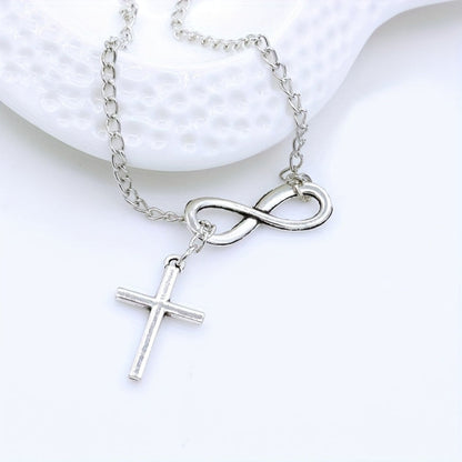 Necklace Cross Pendant Silver Vintage Mothers Day Gift