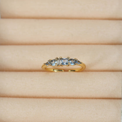 Mothers Day Gold Ring Set Stackable Rhinestone Boho Rings