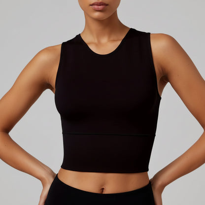 Womens Pickleball Crop Tank High Stretch Athletic Top