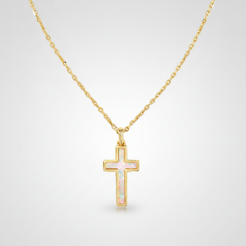 Necklace Cross Pendant Mothers Day Gift Gold Jewelry Minimalist