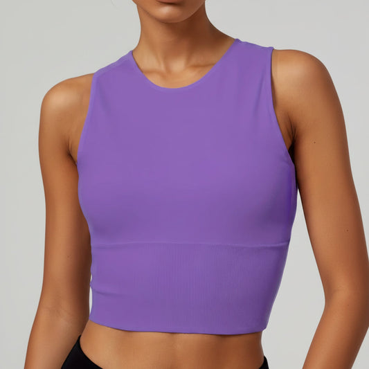 Womens Pickleball Crop Tank High Stretch Athletic Top