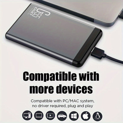 External Hard Drive Portable SSD USB Slim Storage Backup Drive