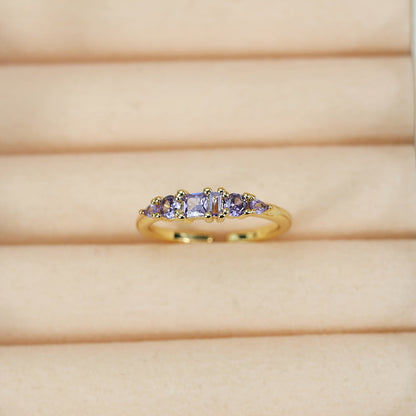 Mothers Day Gold Ring Set Stackable Rhinestone Boho Rings