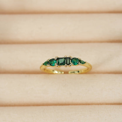 Mothers Day Gold Ring Set Stackable Rhinestone Boho Rings