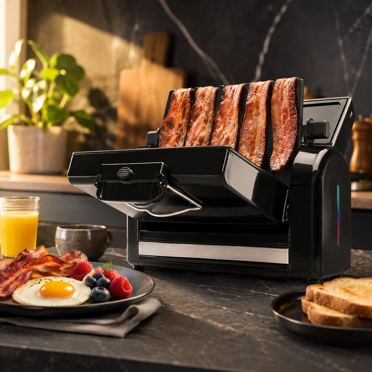 Bacon Toaster Vertical Cooker Healthy Countertop Appliance