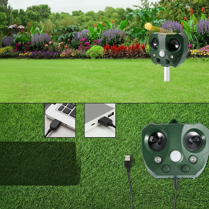 Solar Ultrasonic Bird Repeller Outdoor Garden Yard Pest Control