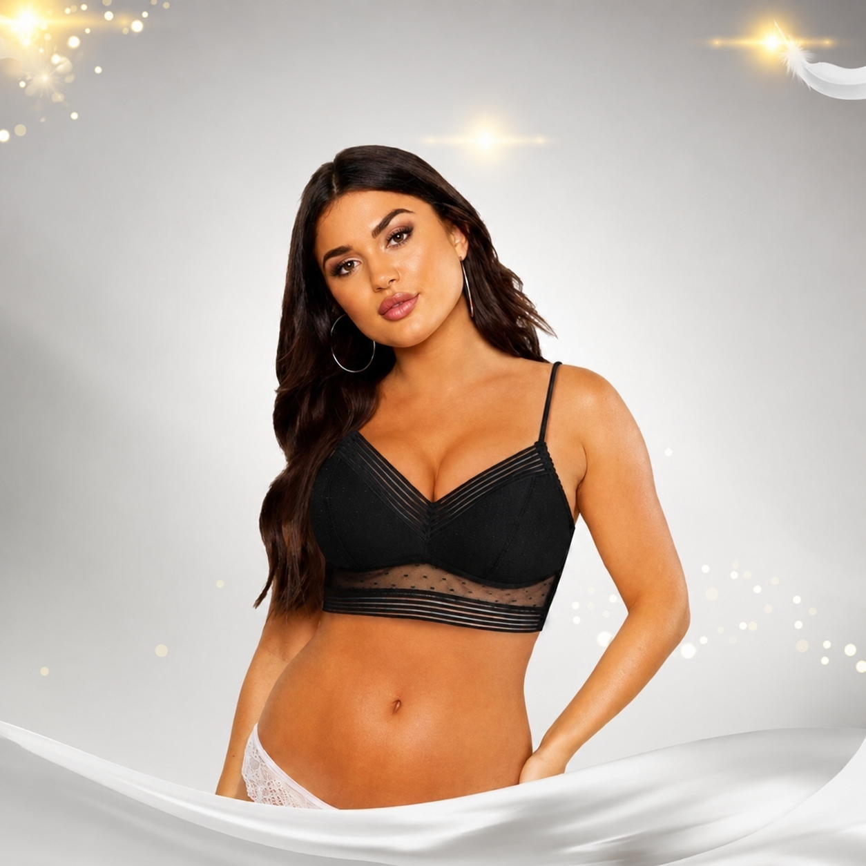 Women's Bra Lace V Neck Wireless Thin Strap | Bralette