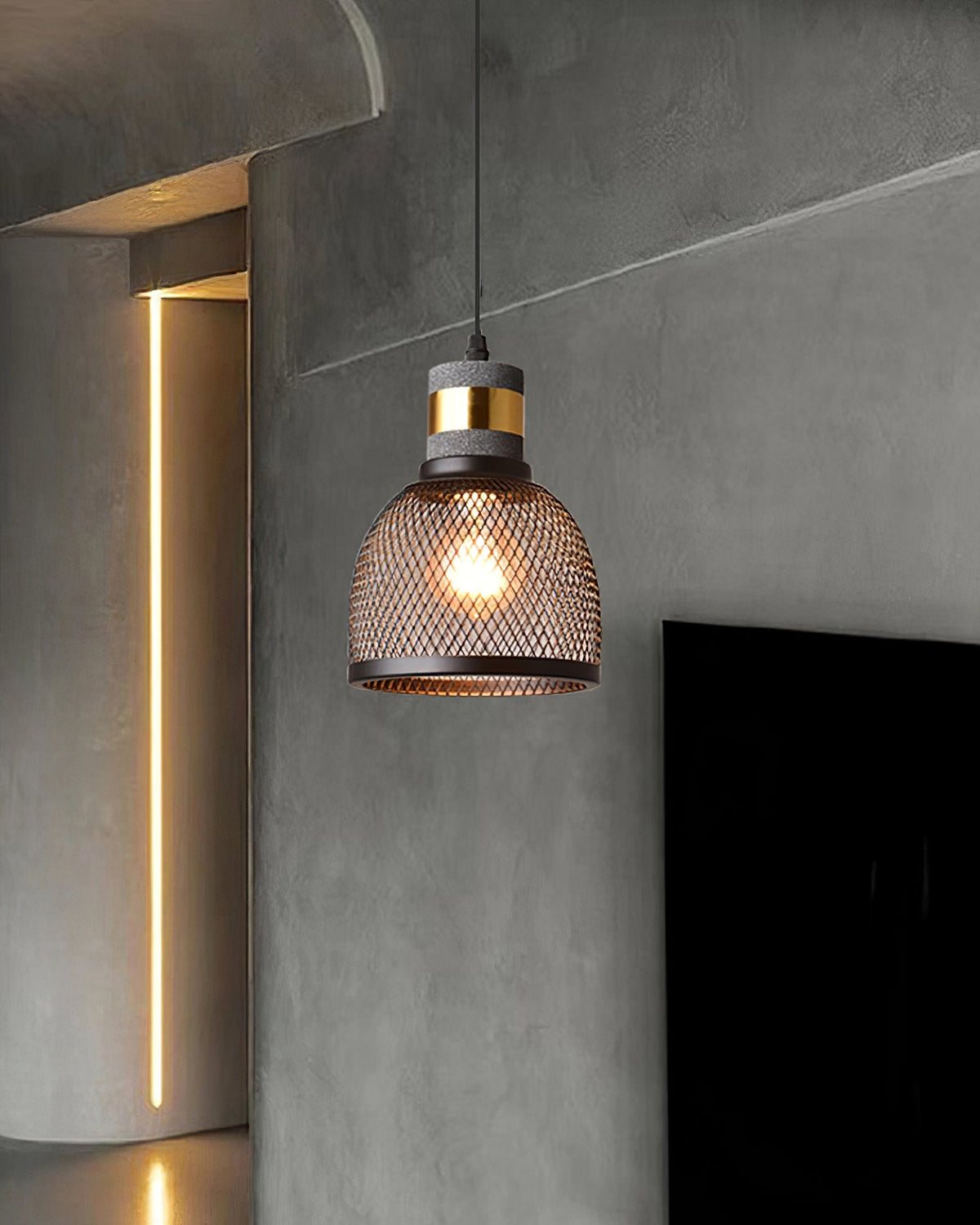 Urban Concrete Pendant Light | Industrial LED Hanging Lamp