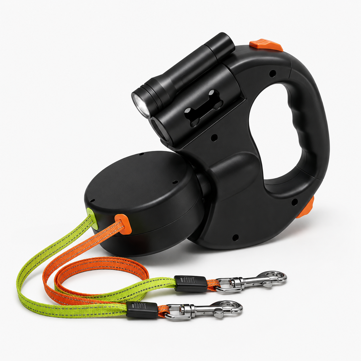Dual Dog Leash LED Light Hands Free Design