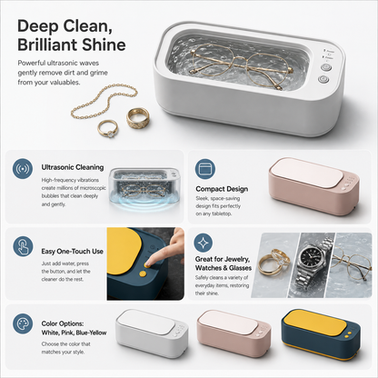 Effective Ultrasonic Cleaner Compact Jewelry Watch Bath