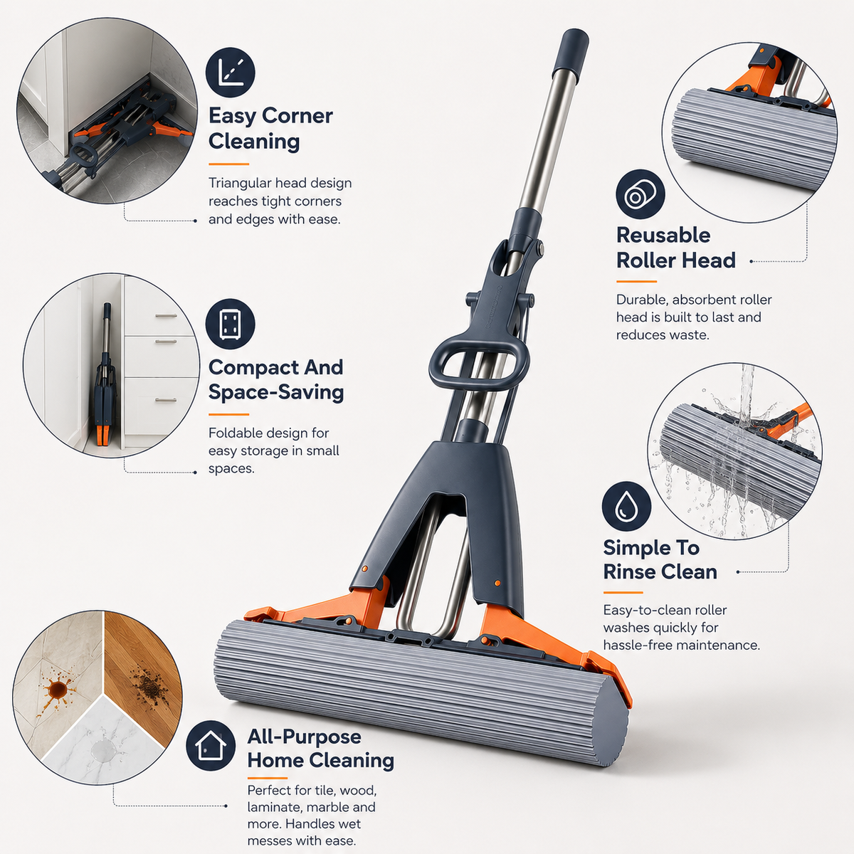 Environmentally Friendly Compact Cleaning Tool Easy Rinse
