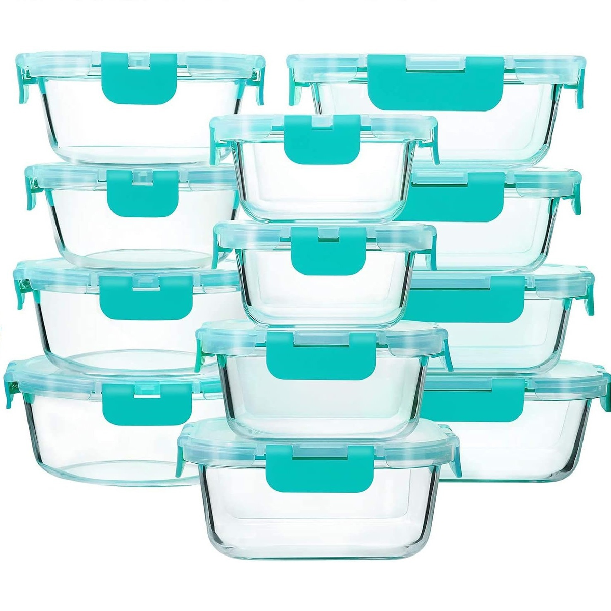 Food Containers Glass Airtight Set Meal Prep Storage Stackable