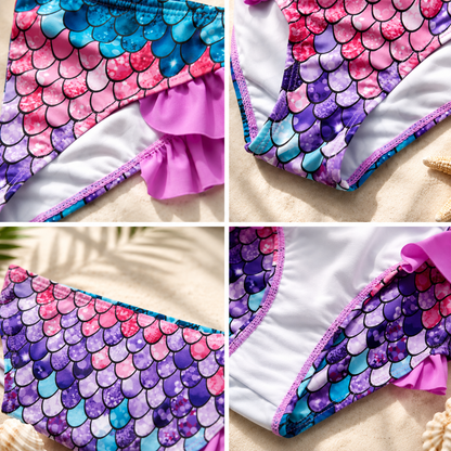 Girls Swimsuit Kids Bikini Ruffle Two Piece Swimwear
