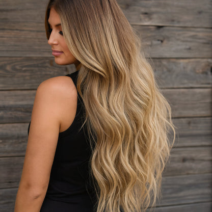 Hair Extensions Natural Wavy Human Hair Clip-In Long Volume Set