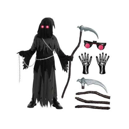 Halloween Costumes Grim Reaper Hooded Robe Set