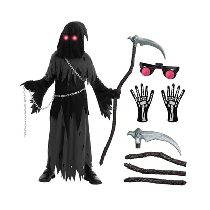 Halloween Costumes Grim Reaper Hooded Robe Set
