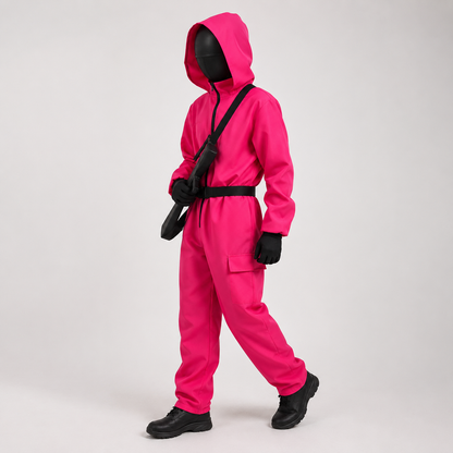 Halloween Costumes Hooded Jumpsuit Mask Outfit Set