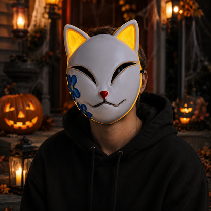 Halloween Mask Cat Design LED Light-Up Costume Light Up Mask