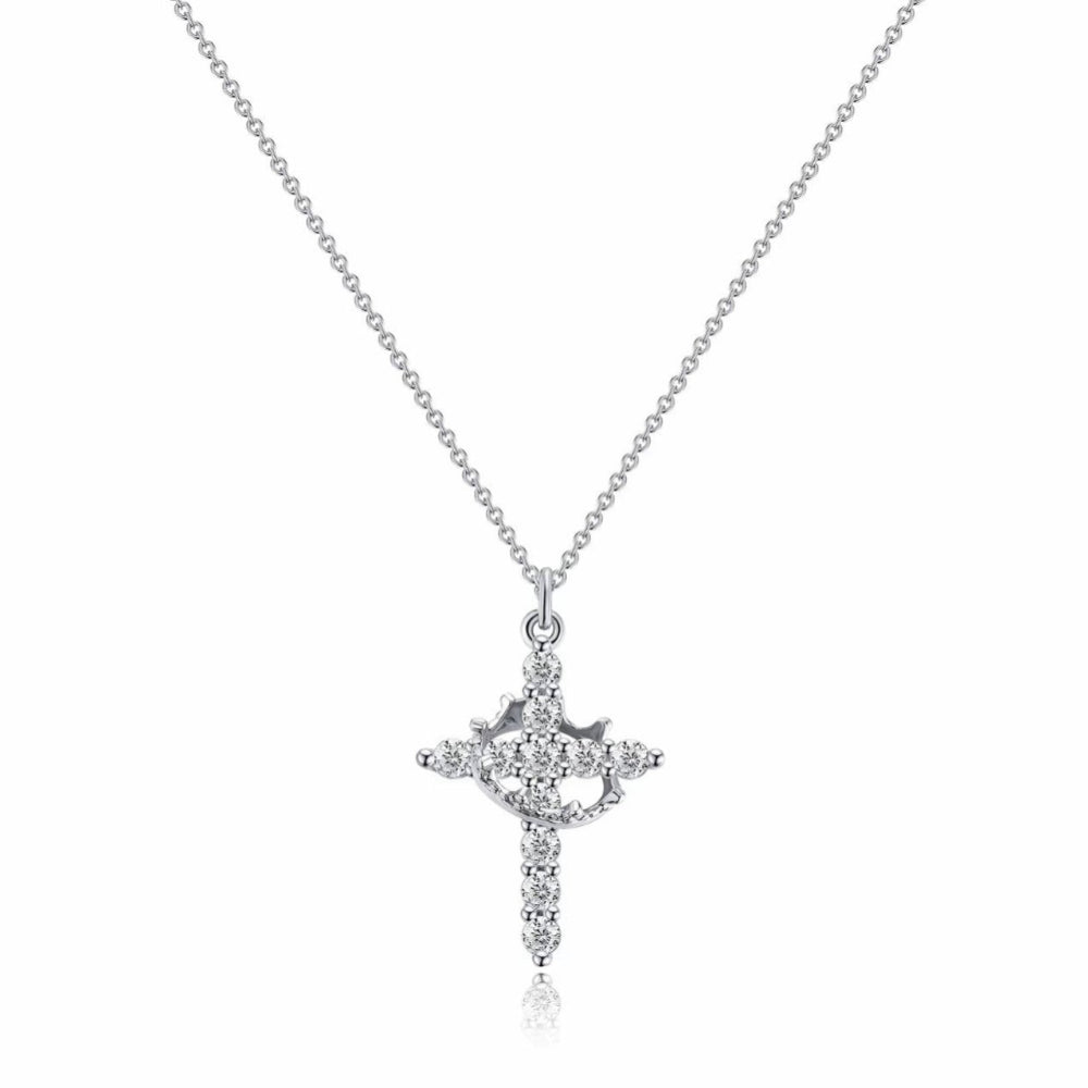 Necklace Cross Pendant Crown Mothers Day Faith Jewelry Gift