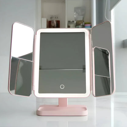 Mirror LED Makeup Triple Lighting Magnification Foldable Design