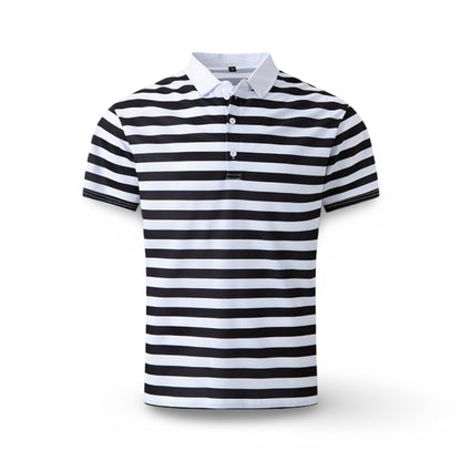 Men's Polo Shirt Striped Short Sleeve Summer Top