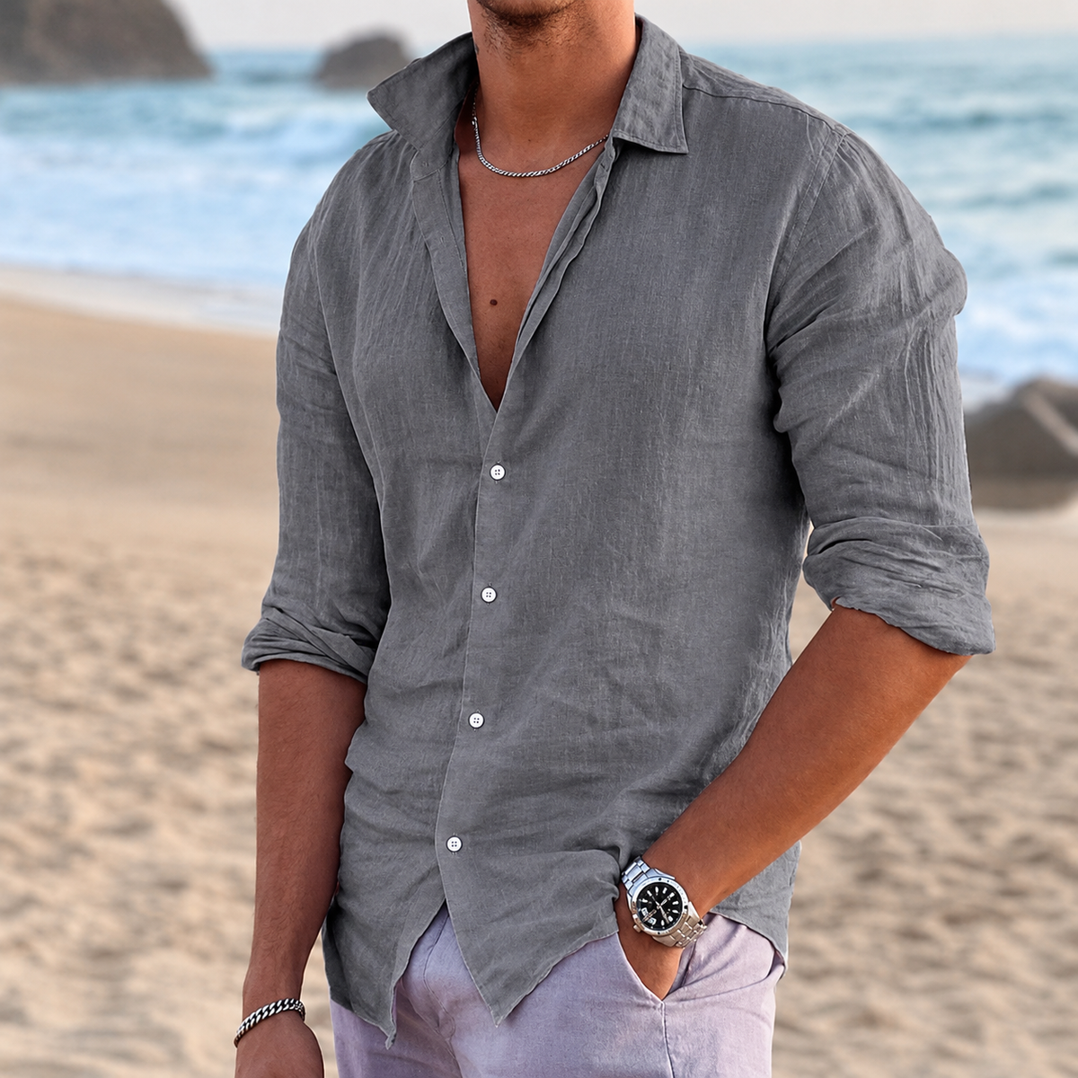 Men's Long Sleeve Shirt Casual | Spring Summer Fashion