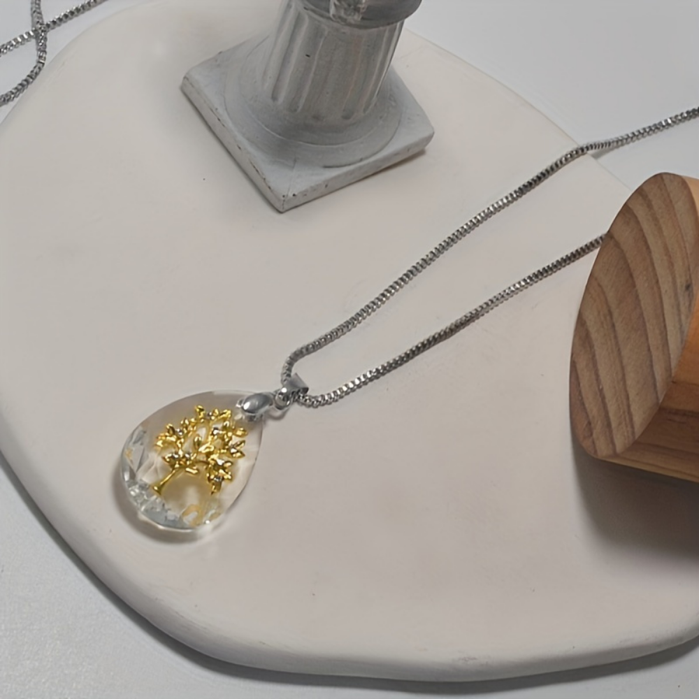Necklace Pendant Mothers Day Glass Teardrop Boho Jewelry