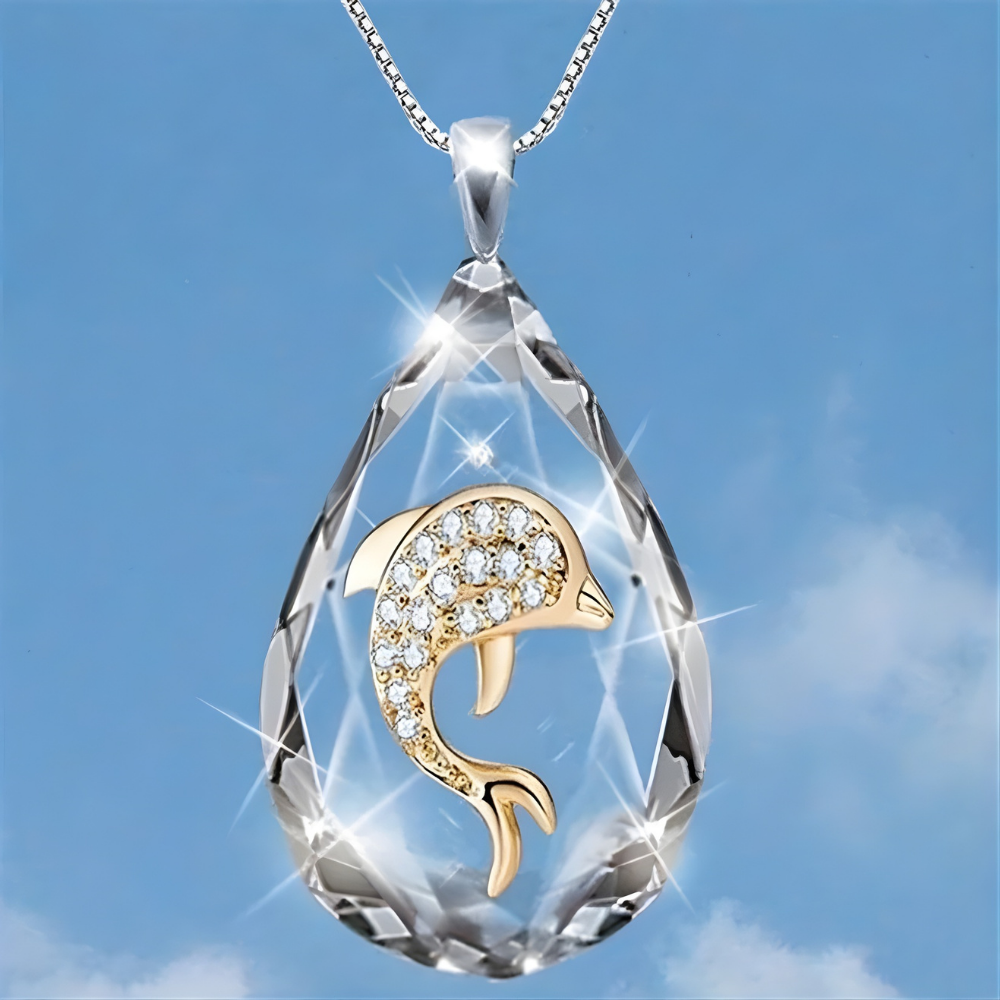 Necklace Pendant Mothers Day Glass Teardrop Boho Jewelry