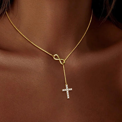Necklace Cross Y Pendant Mothers Day Gold Infinity Jewelry