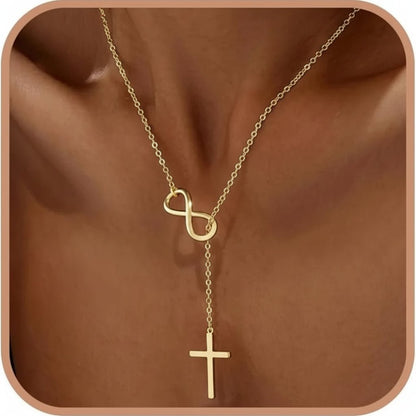 Necklace Cross Y Pendant Mothers Day Gold Infinity Jewelry