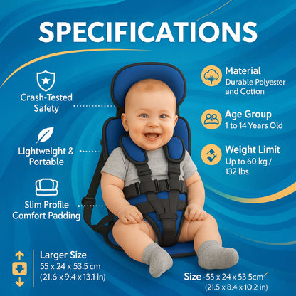 Car Seat Child Booster Travel Harness Portable Design