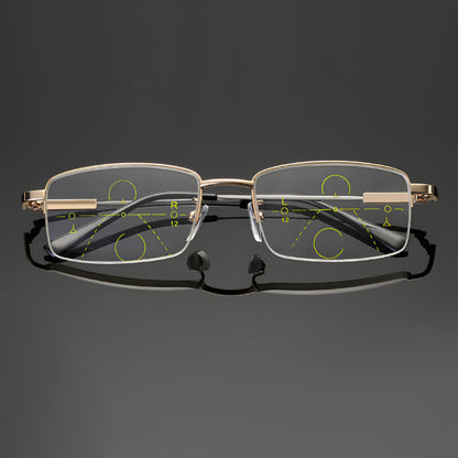 Reading Glasses Progressive Photochromic Titanium Frame Eyewear