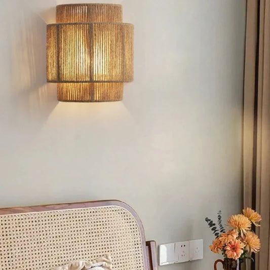 RattanGlow | Handwoven Rattan Wall Lamp