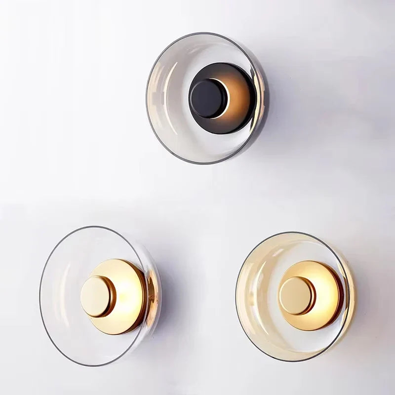 Nordic Glass LED Wall Sconce | Modern Round Decorative Wall Light
