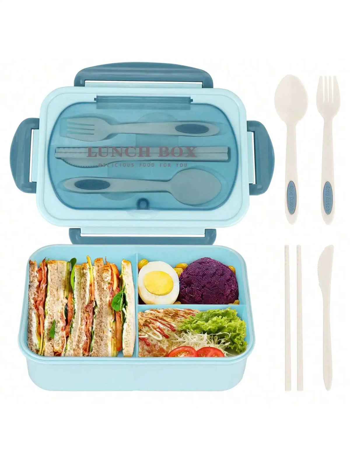 MealMate | Bento Lunch Box with Utensils | 4 Compartments & Leak-Proof Design