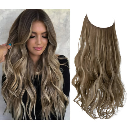 Hair Extensions Natural Wavy Human Hair Clip-In Long Volume Set