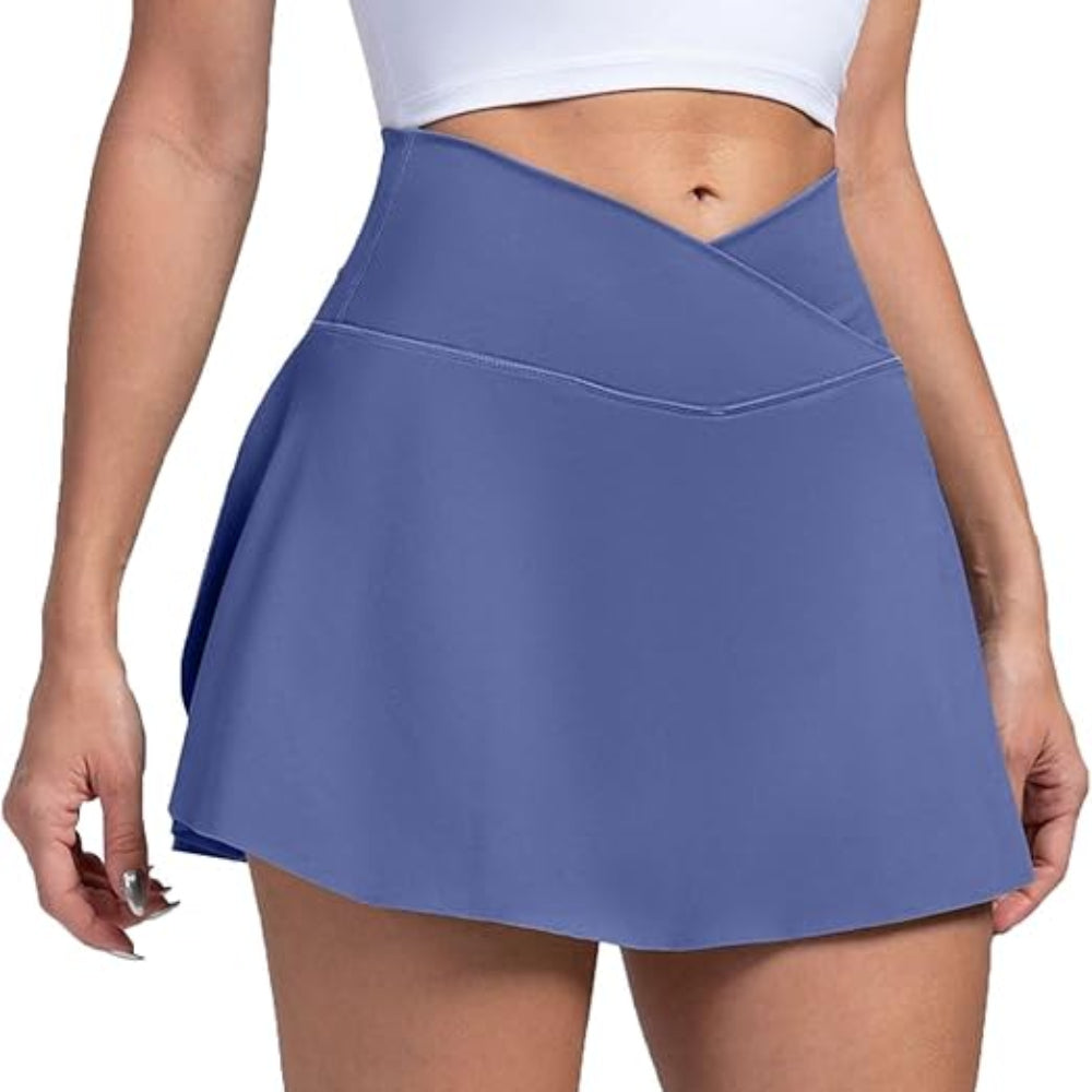 Womens Pickleball Skort High Waist Tennis Skirt Pockets