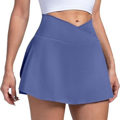 Womens Pickleball Skort High Waist Tennis Skirt Pockets