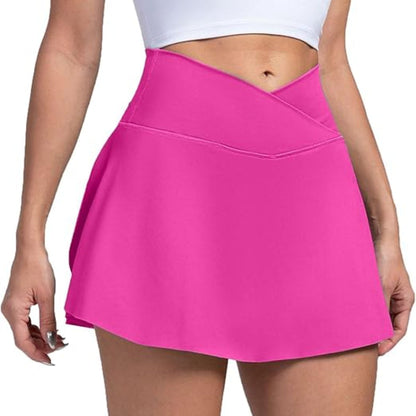 Womens Pickleball Skort High Waist Tennis Skirt Pockets