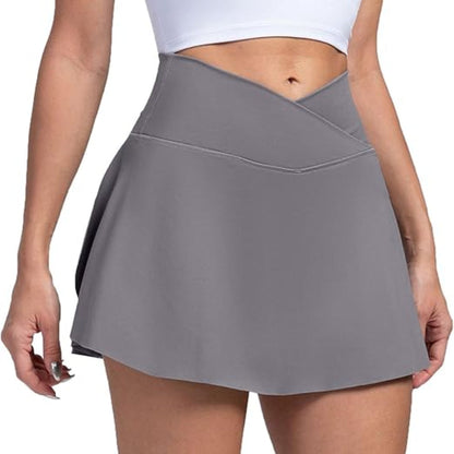 Womens Pickleball Skort High Waist Tennis Skirt Pockets