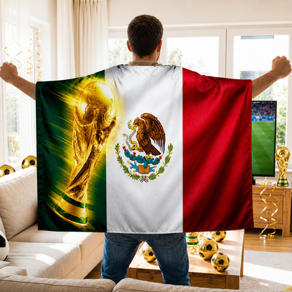 Wall Banner Soccer Fan Cape Mexico Flag Game Day Large