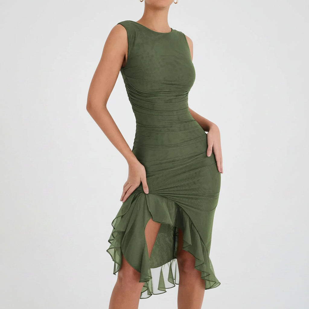Women's Dresses Cocktail Dress Ruched Midi Off-Shoulder