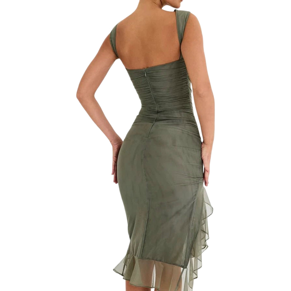 Women's Dresses Cocktail Dress Ruched Midi Off-Shoulder