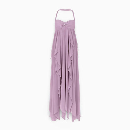 Women's Formal Maxi Long Dress Pleated Off-Shoulder Gown