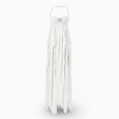 Women's Formal Maxi Long Dress Pleated Off-Shoulder Gown