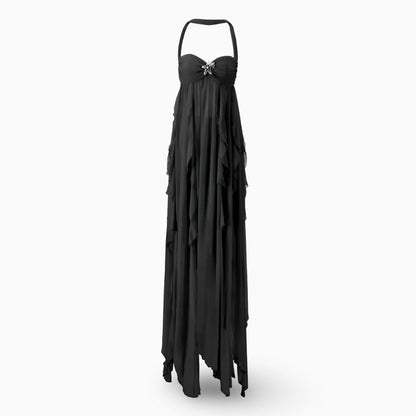 Women's Formal Maxi Long Dress Pleated Off-Shoulder Gown